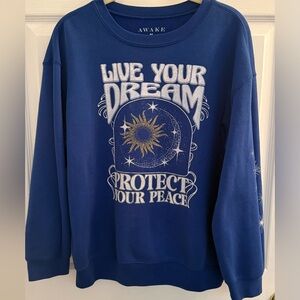 Awake Blue Graphic Crewneck Sweater